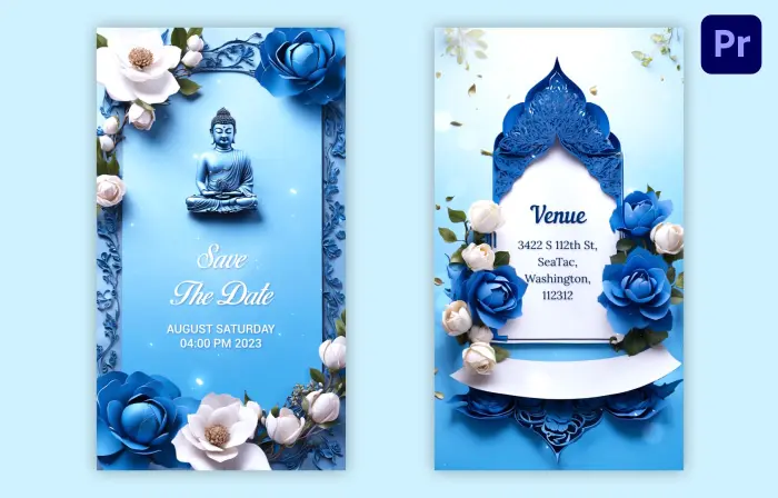 Cultural Buddhist 3D Wedding Invitation IG Story